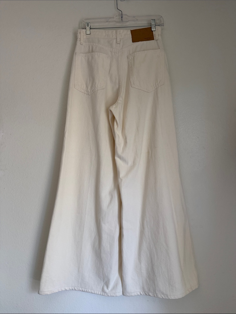 Rag & Bone Wide-Leg Jeans in Ecru - Picture 7 of 12